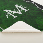 Groene en Zilveren Marmeren Agaat Sherpa Deken (3/4)