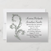 Groene en Zilveren Wervelingen Post Wedding Celebr Kaart (Voorkant)