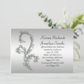 Groene en Zilveren Wervelingen Post Wedding Celebr Kaart (Staand voorkant)