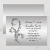 Groene en Zilveren Wervelingen Post Wedding Celebr Kaart (Voorkant / Achterkant)