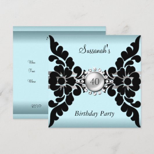 Groene en Zwarte Aangepaste Uitnodiging (Voorkant / Achterkant)