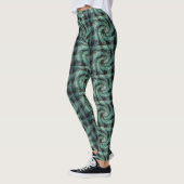 Groene en zwarte abstracte draai leggings (Links)