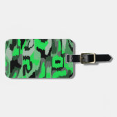 Groene en zwarte Abstracte kunst Bagagelabel (Voorkant horizontaal)