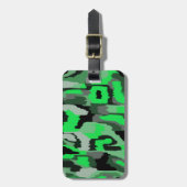 Groene en zwarte Abstracte kunst Bagagelabel (Voorkant verticaal)