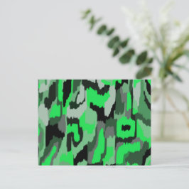 Groene en zwarte Abstracte kunst Briefkaart