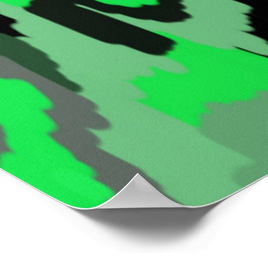 Groene en zwarte Abstracte kunst Poster (Hoek)