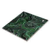 Groene en zwarte Abstracte marmer Tegeltje (Zijkant)