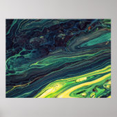 GROENE EN ZWARTE ABSTRACTE SCHIJVEN POSTER (Voorkant)