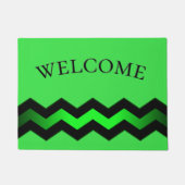 Groene en zwarte accessoire op Bright Green Welkom Deurmat (Voorkant)