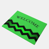 Groene en zwarte accessoire op Bright Green Welkom Deurmat (Schuin)