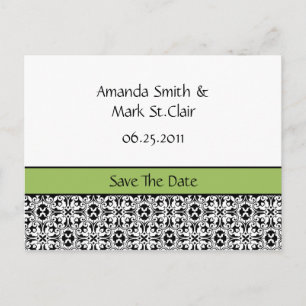 Groene en zwarte beschadiging sparen de Datum Aankondigingskaart