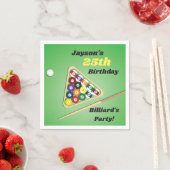 Groene en Zwarte Biljart Poolparty Papieren Servet (Insitu)