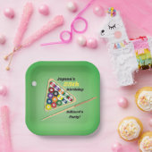 Groene en zwarte Billiardgroep Papieren Bordje (Feest)