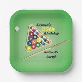 Groene en zwarte Billiardgroep Papieren Bordje