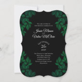 Groene en zwarte bladeren Gothic Elegant Wedding Kaart (Voorkant)