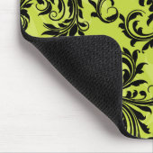 Groene en zwarte bladrijke rollen muismat (Hoek)