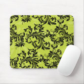 Groene en zwarte bladrijke rollen muismat (Met muis)