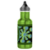 Groene en zwarte bloem zoals abstract ontwerp waterfles (Rechts)