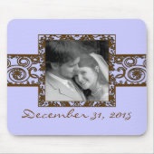 Groene en zwarte bloemige wervelingen muismat (Voorkant)