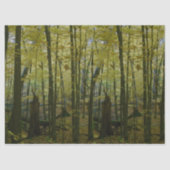 Groene en zwarte bomen tissue papier (Voorkant)