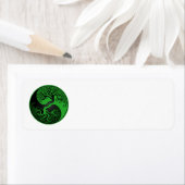Groene en zwarte boom van Life Yin Yang Etiket (Insitu)
