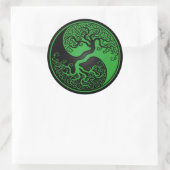 Groene en zwarte boom van Life Yin Yang Ronde Sticker (Tas)
