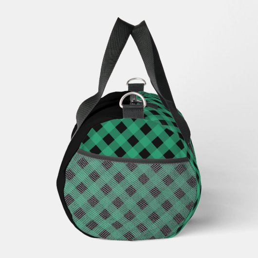 Groene en zwarte Buffalo Plaid Monogrammed Plunjezak (Rechts)