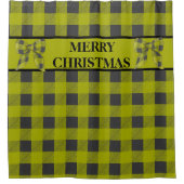 Groene en zwarte buffelplaat, pretkerst douchegordijn (Voorkant)