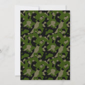 Groene en zwarte Camo Baby Shower-uitnodigingen Kaart (Achterkant)