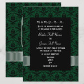 Groene en zwarte dwerg officiële bruiloft kaart (Voorkant / Achterkant)