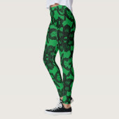 Groene en zwarte Elegant Faux Lace Spandex-Legging Leggings (Links)