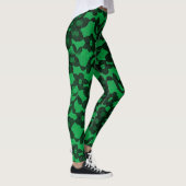 Groene en zwarte Elegant Faux Lace Spandex-Legging Leggings (Rechts)