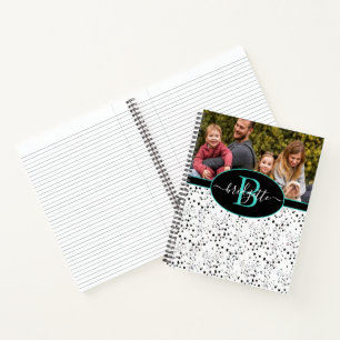 Groene en zwarte gepersonaliseerde fotoboek notitieboek