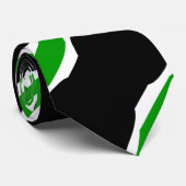 Groene en zwarte gestreepte das met patroon (Opgerold)