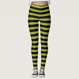 Groene en zwarte gestreepte heksenleggings leggings