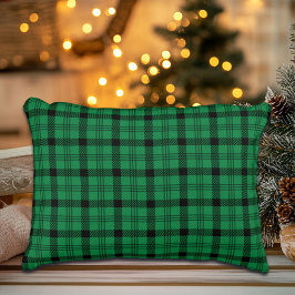 Groene en Zwarte Gezellige Plaids Accent Kussen