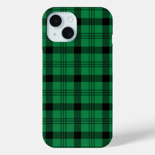 Groene en Zwarte Gezellige Plaids iPhone 15 Case