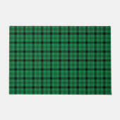 Groene en Zwarte Gezellige Plaids Deurmat (Voorkant)
