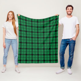 Groene en Zwarte Gezellige Plaids Fleece Deken