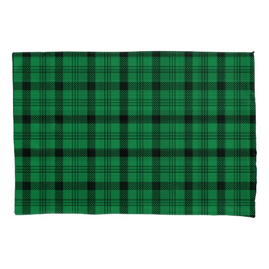 Groene en Zwarte Gezellige Plaids Kussensloop (Voorkant)