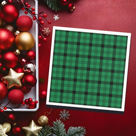 Groene en Zwarte Gezellige Plaids Servet