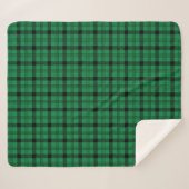 Groene en Zwarte Gezellige Plaids Sherpa Deken (Voorkant (horizontaal))