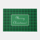 Groene en Zwarte Gezellige Plaids Vrolijk Kerstfee Deurmat (Voorkant)