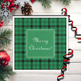 Groene en Zwarte Gezellige Plaids Vrolijk Kerstfee Servet