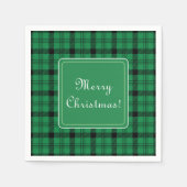 Groene en Zwarte Gezellige Plaids Vrolijk Kerstfee Servet (Voorkant)