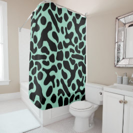 Groene en zwarte giftige kunstkikker douchegordijn