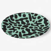 Groene en zwarte giftige kunstkikker papieren bordje (Gekanteld)