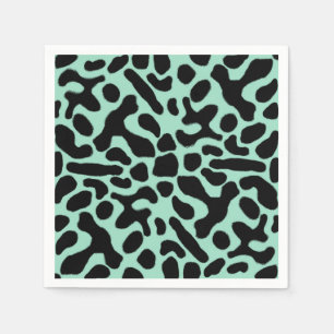 Groene en zwarte giftige kunstkikker servet