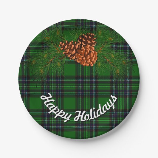 Groene en zwarte gipsplaten - pijndenkegels papieren bordje (Voorkant)