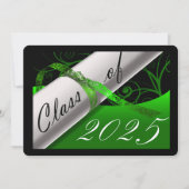 Groene en Zwarte Graduation Party Kaart (Voorkant)